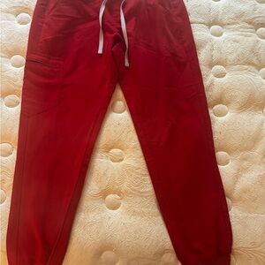 Figs Red Jogger Pants